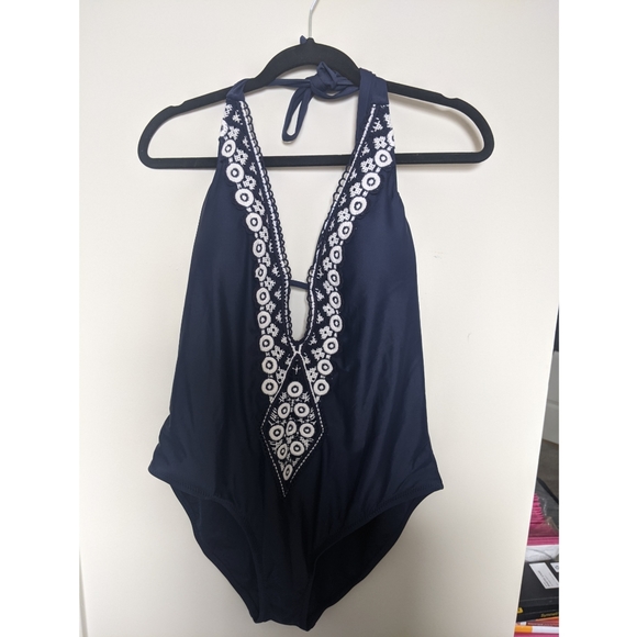 Kona Sol Navy Bathing Suit - Picture 2 of 7